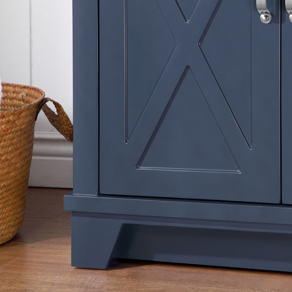 Ove Decors Ollie 30" Single Sink Vanity, Midnight Blue With Hardware