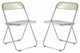 Lawrence Acrylic Folding Chair With Metal Frame, Set of 2, Amber, LF19A2