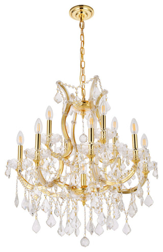 Elegant Lighting 2800D27/RC Maria Theresa 13 Light 27"W Crystal - Chrome