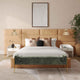 Eliana Honey Velvet Queen Bed with Wings - Honey