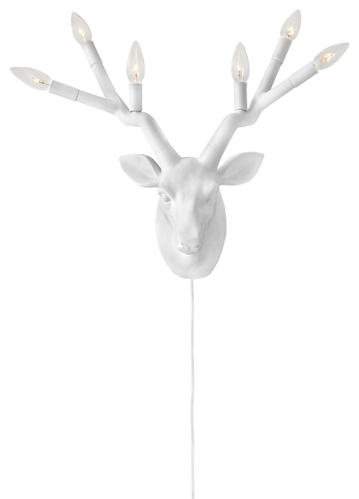 Hinkley Stag Large Six Light Sconce, Chalk White