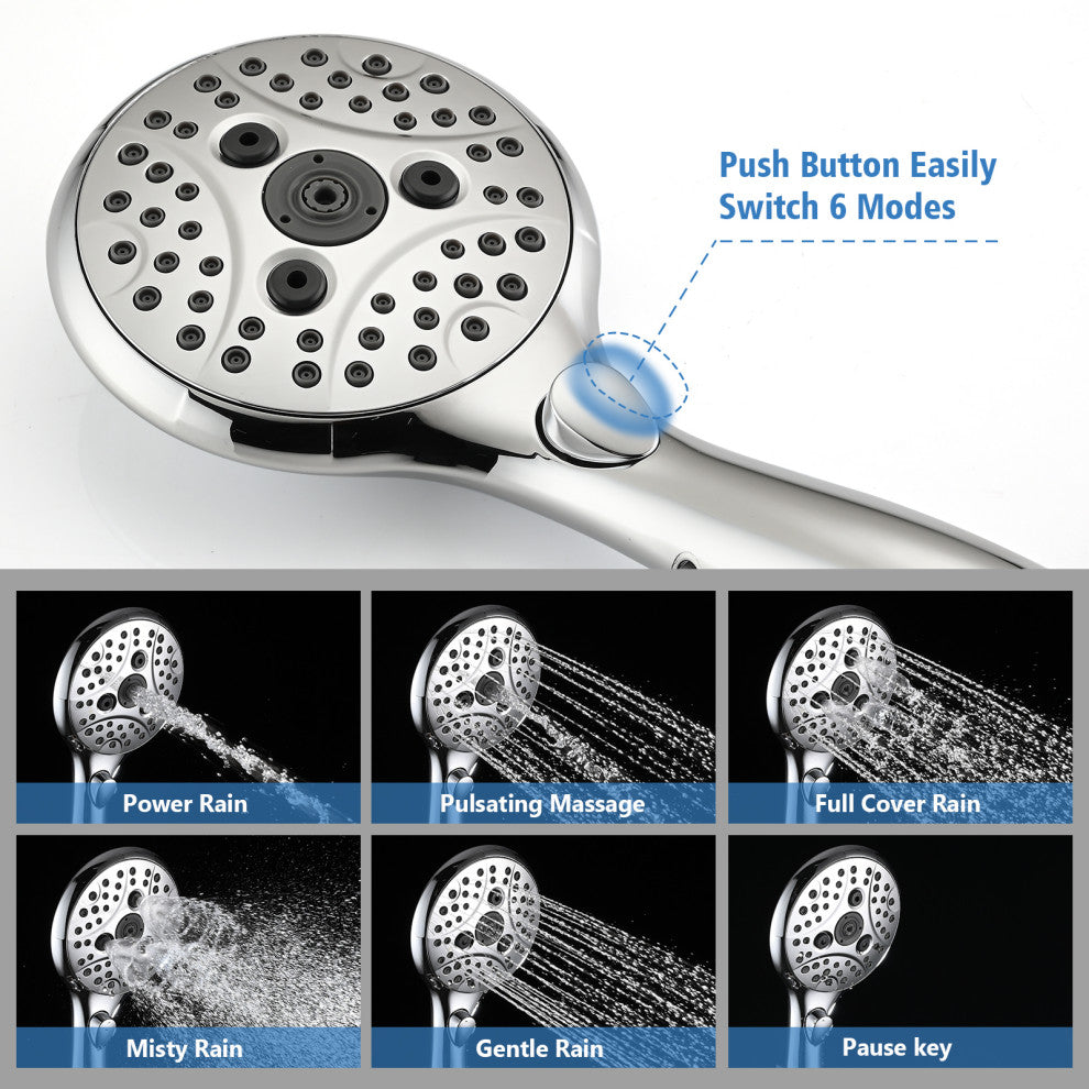 Diveter Tub Spout with 6 Spray Handheld Shower in Polished Chrome