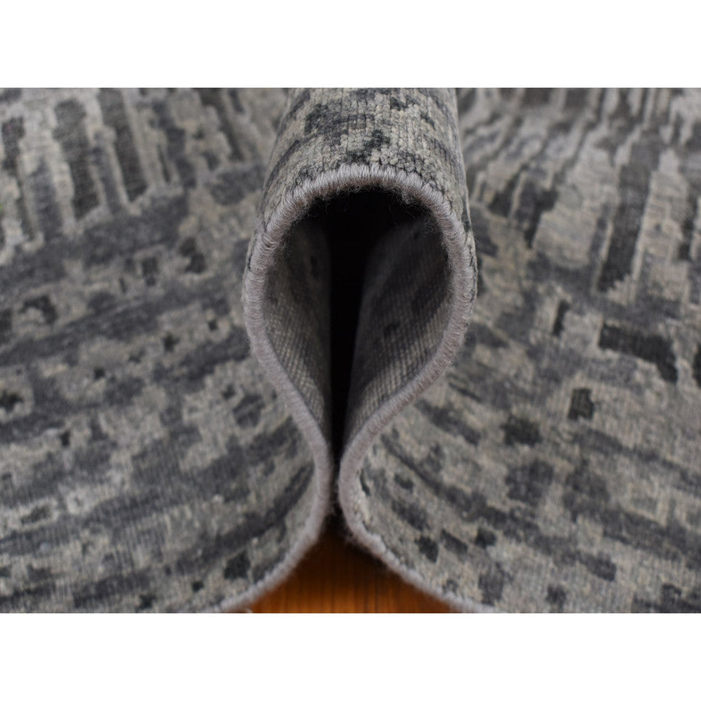 Cloud Gray, THE LOST BRANCHES, Silk With Wool, Hand Knotted, Rug, 8'10"x12'2"