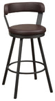 Sonya Pub Height Swivel Stools, Set of 2, Brown