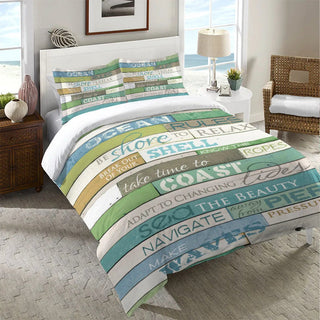 Laural Home Ocean Rules Twin Duvet Cover