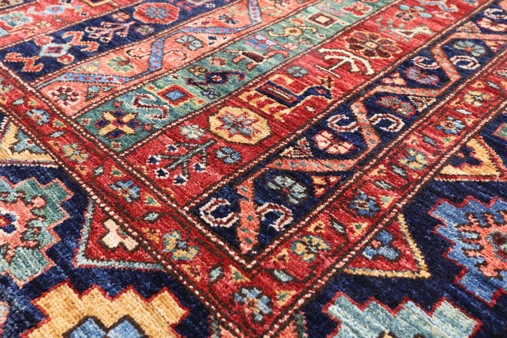 Persian Gabbeh Shall Hand Knotted Rug 4' 2" X 5' 10" Q4996