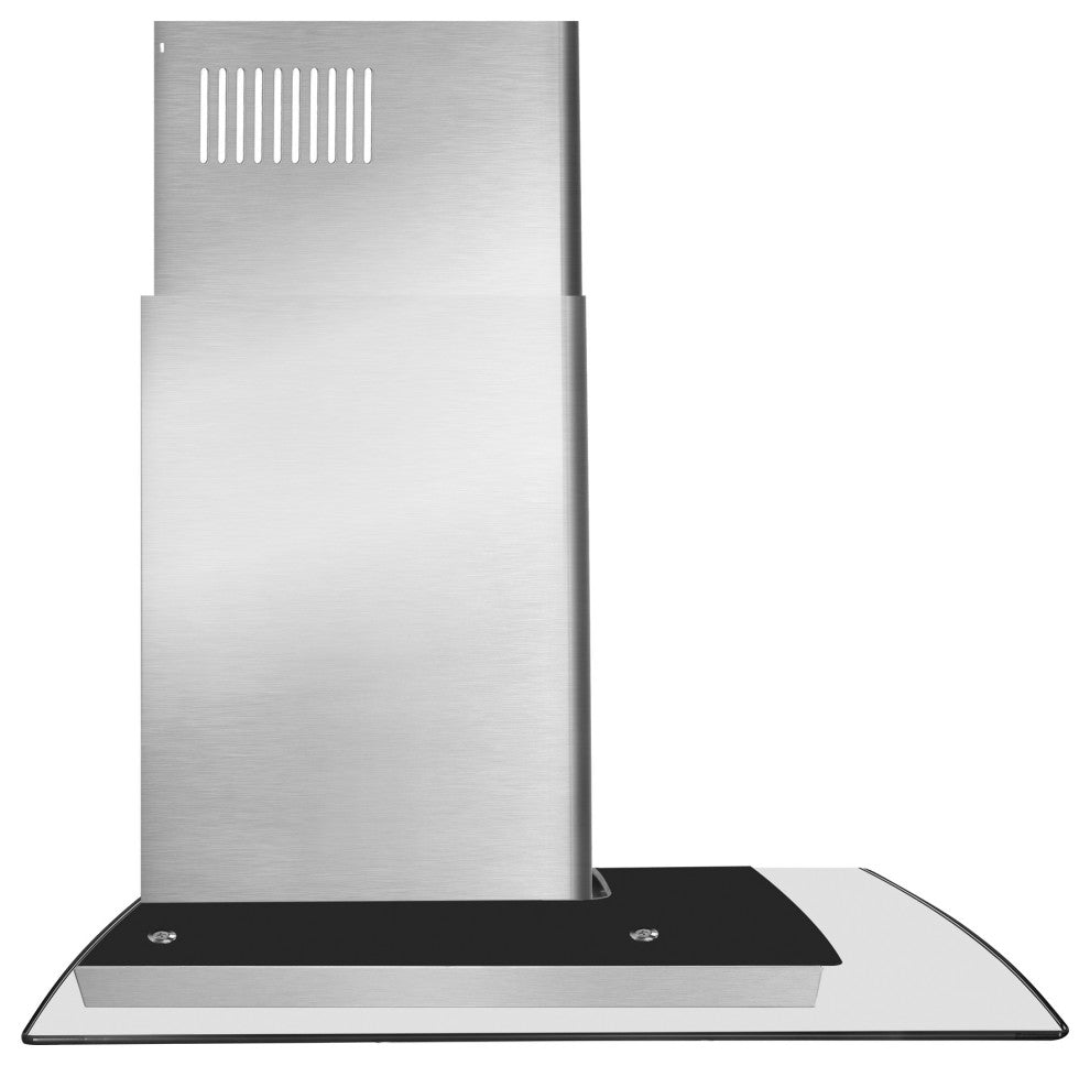 Cosmo 380 CFM Wall Mount Vent Range Hood With Permanent Filters & Glass Canopy, 36", Ducted