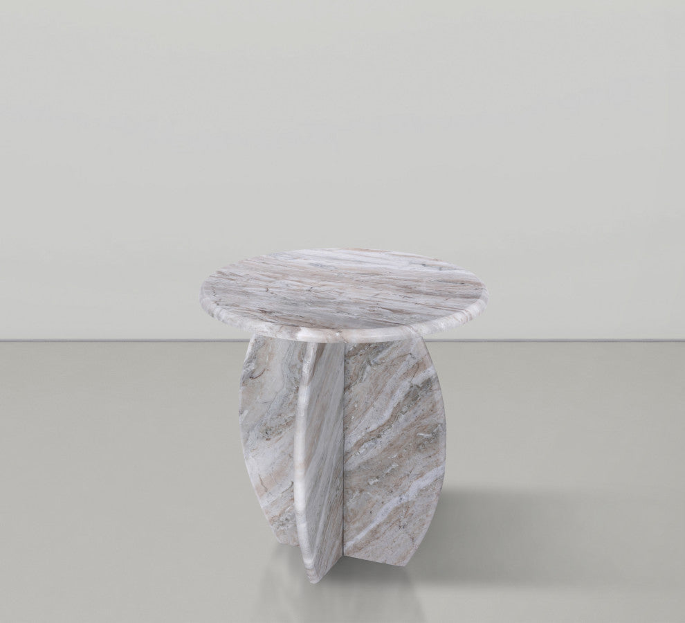 Formentera Marble Coffee Table, Brown, End Table