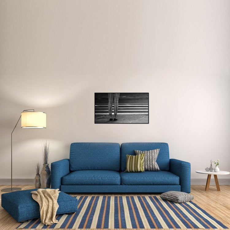 "Checkered" Framed Canvas Giclee by Anna Niemiec, 41x24"