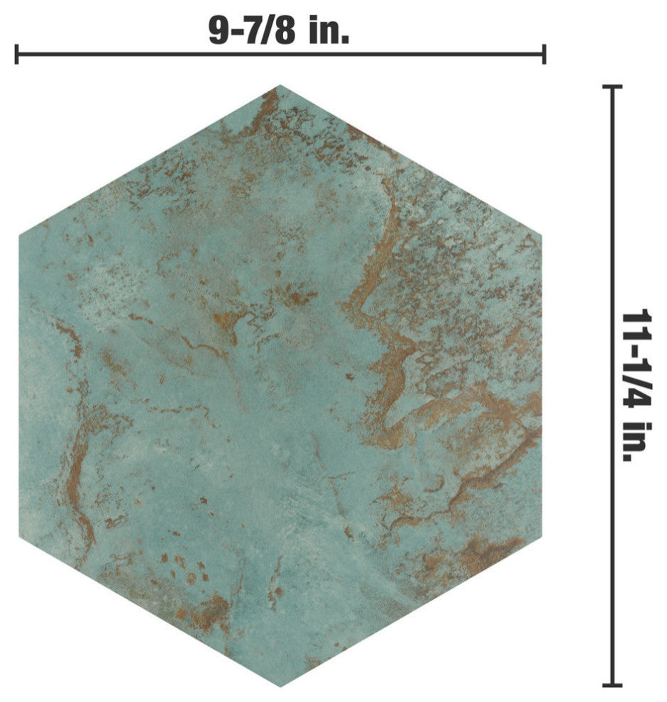 Zinc Hex Green Porcelain Floor and Wall Tile