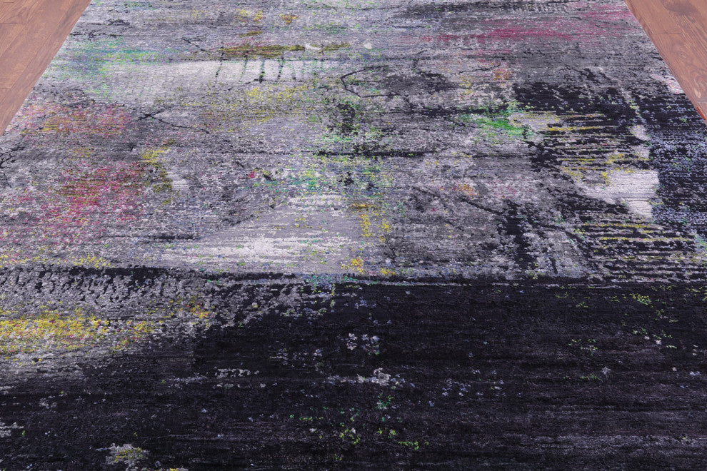 7' 11" X 10' 0" Abstract Wool & Silk Handmade Rug - Q13713