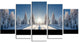 "Majestic White Winter Landscape" Landscape Print Wall Art, 5 Panels, 60"x32"