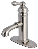 Single-Handle Bathroom Faucet, Brass Pop-Up, Brushed Nickel