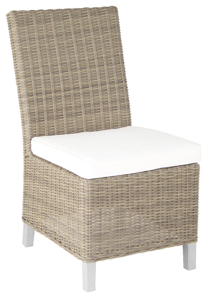 Palisades Dining Side Chair With Sunbrella Cushion, Palisades Gray, Canvas Tuscan
