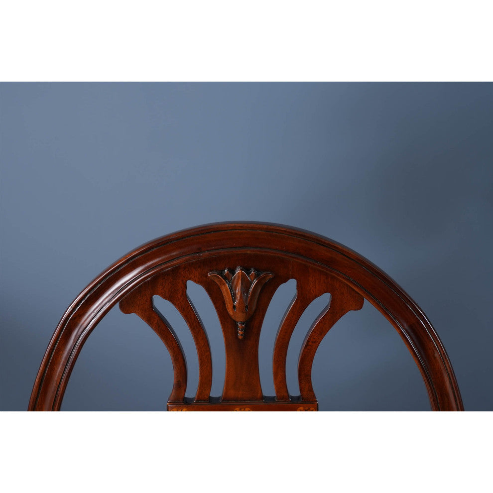 Oval Back Inlaid Arm Chair