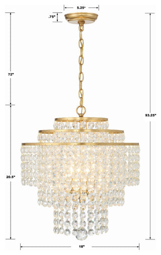Gabrielle 4-Light Antique Gold Chandelier