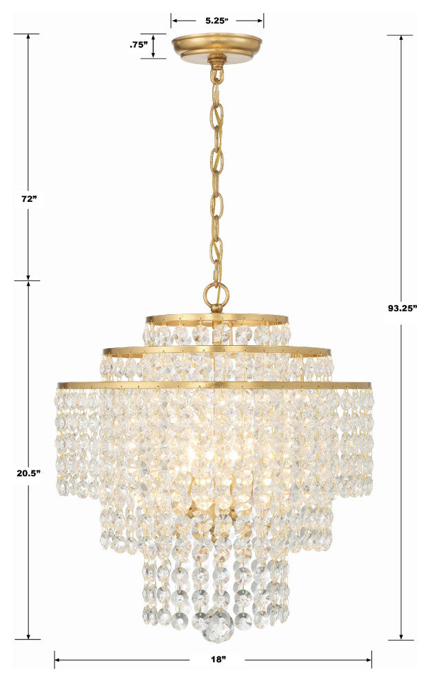 Gabrielle 4-Light Antique Gold Chandelier