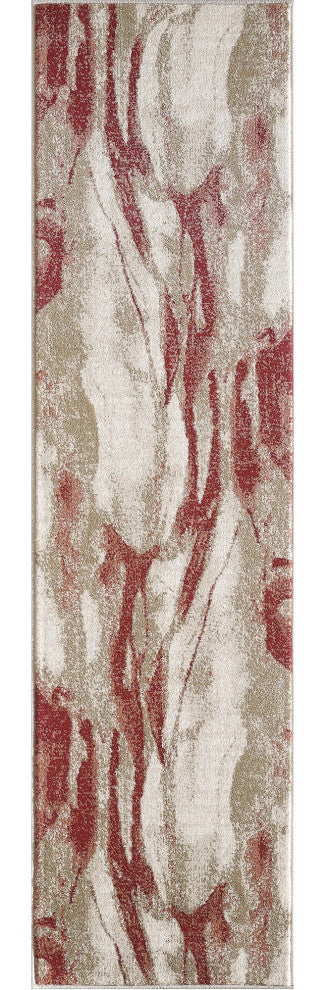Avalon Wonder Watercolor Area Rug, Ivory/Brown, 2' X 7'7 Runner