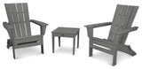 Polywood Quattro 3-Piece Adirondack Set, Slate Gray