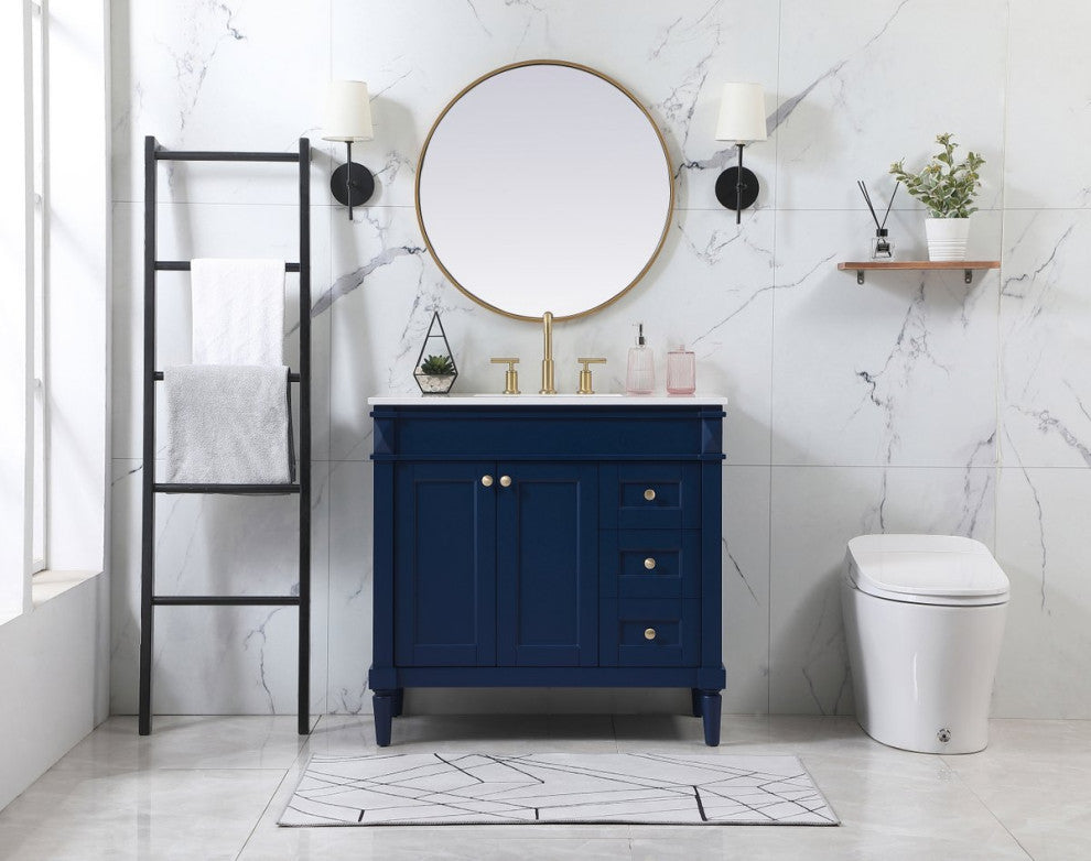 Home Living 21" Transitional Blue-Light Bathroom Vanity