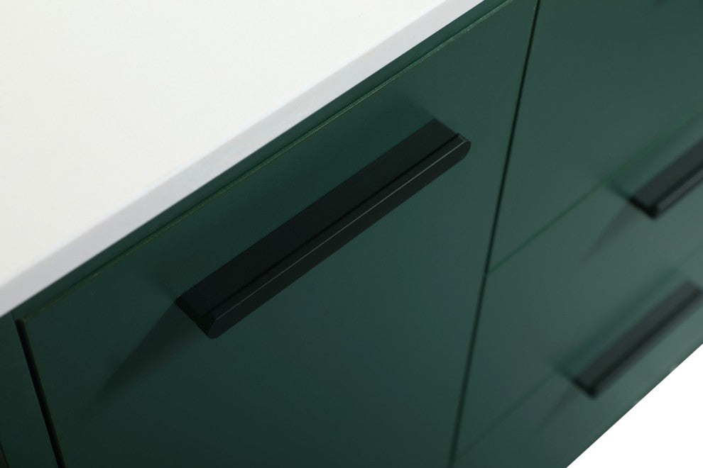 Home Living Modern Natural Oak-Light Bathroom Vanity, Green, 36"