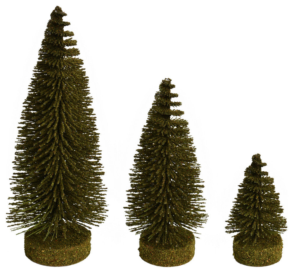 Vickerman Ls190390 3"-5"-7" Green Oval Pine Artificial Christmas Tree, Set of 3