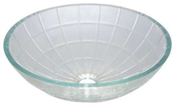 Transparent Crystal Glass Vessel Bathroom Sink without Overflow Hole EVSMFC1