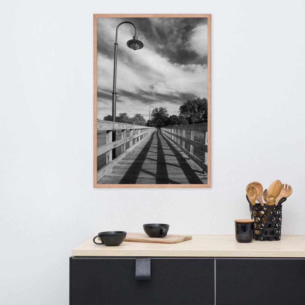 Follow the Lines Rural Landscape Framed Photo Paper Wall Art Prints, Red Oak, 24" X 36"