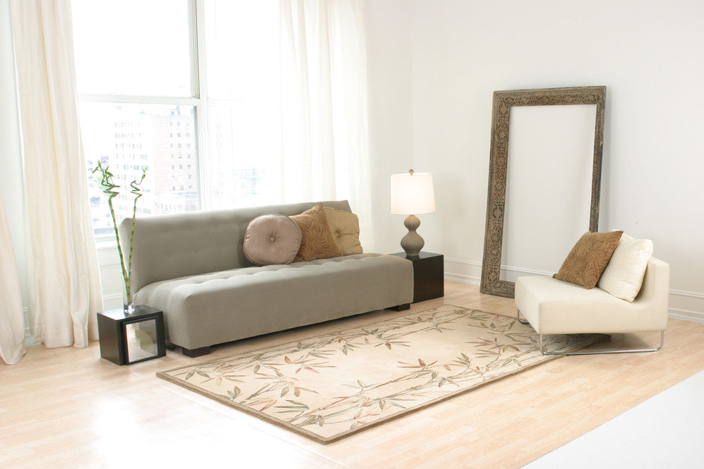 Sparta 3146 Ivory Bamboo Border, 5'3"x8'3"