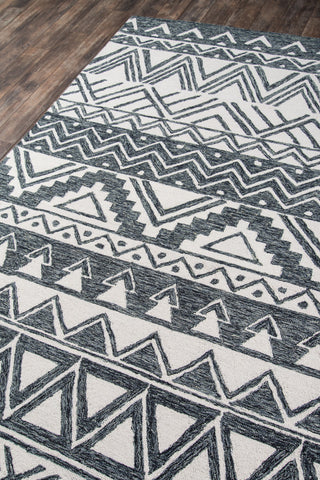 Momeni Mallorca Wool Hand Hooked Charcoal Area Rug 5'x8'