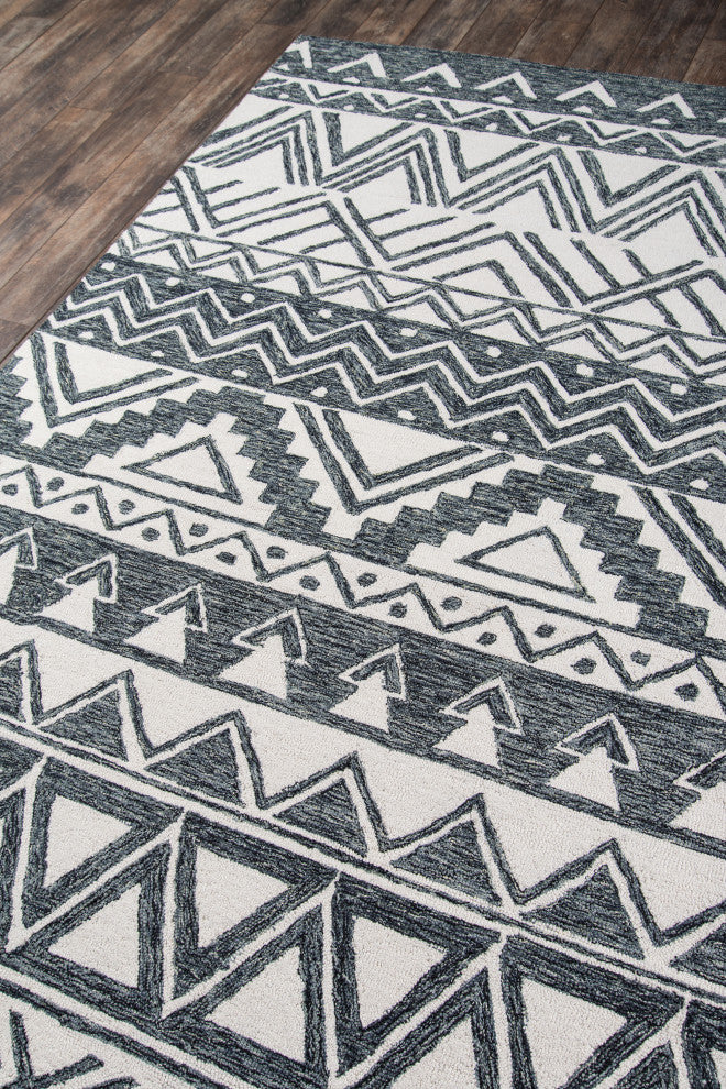 Momeni Mallorca Wool Hand Hooked Charcoal Area Rug 5'x8'