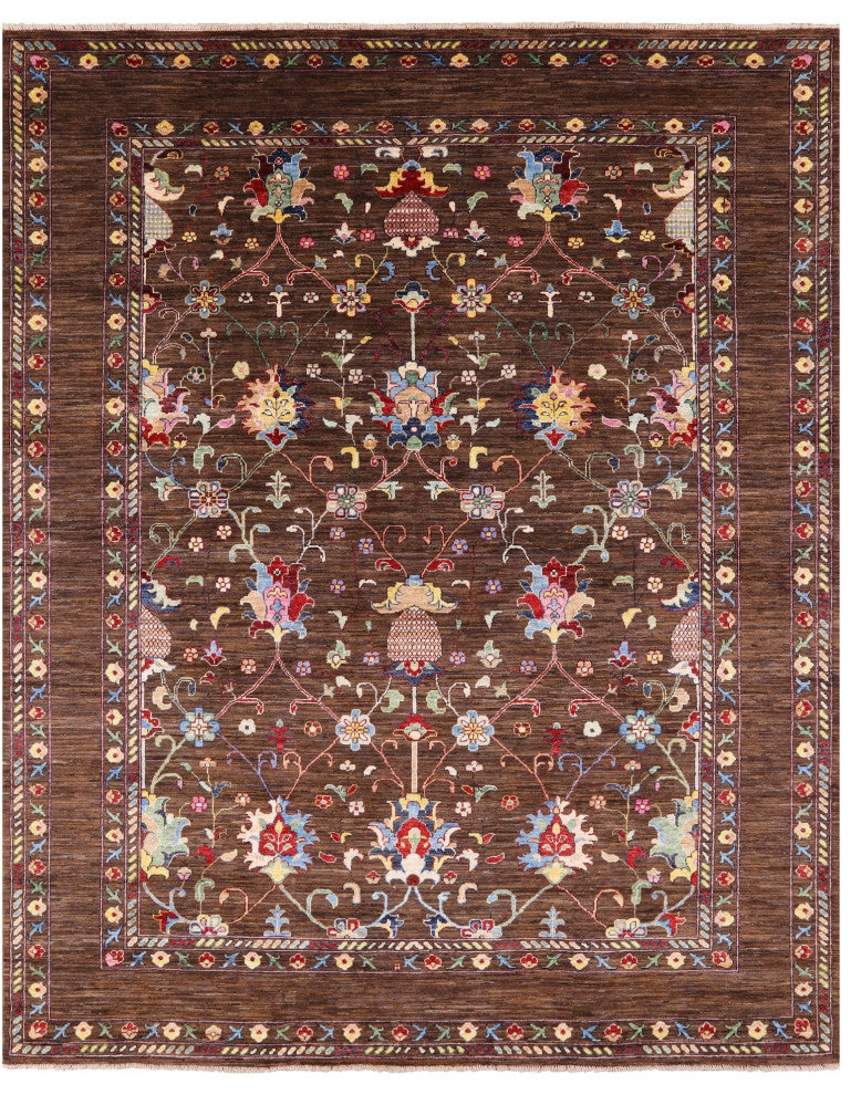 Persian Tabriz Hand-Knotted Wool Rug 8' 1" X 9' 9" Q7285