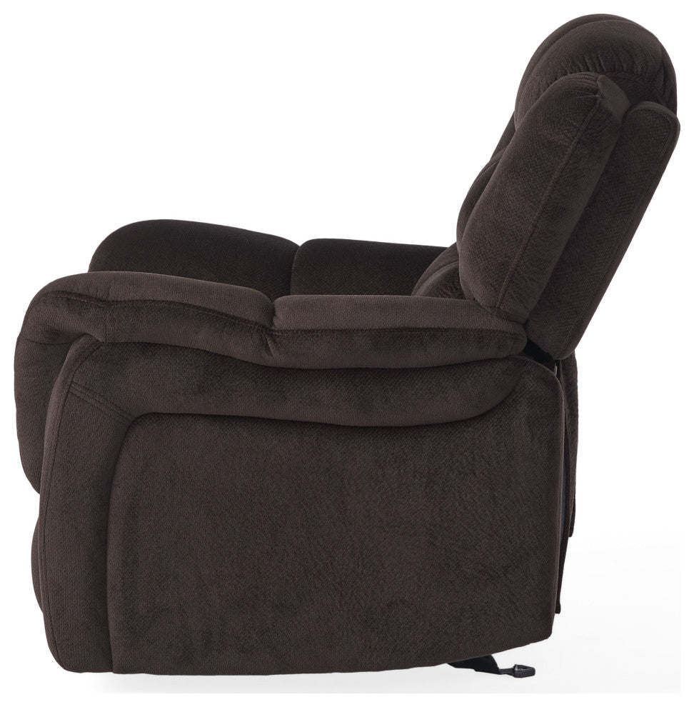 GDF Studio Blake Brown Fabric Glider Recliner Club Chair