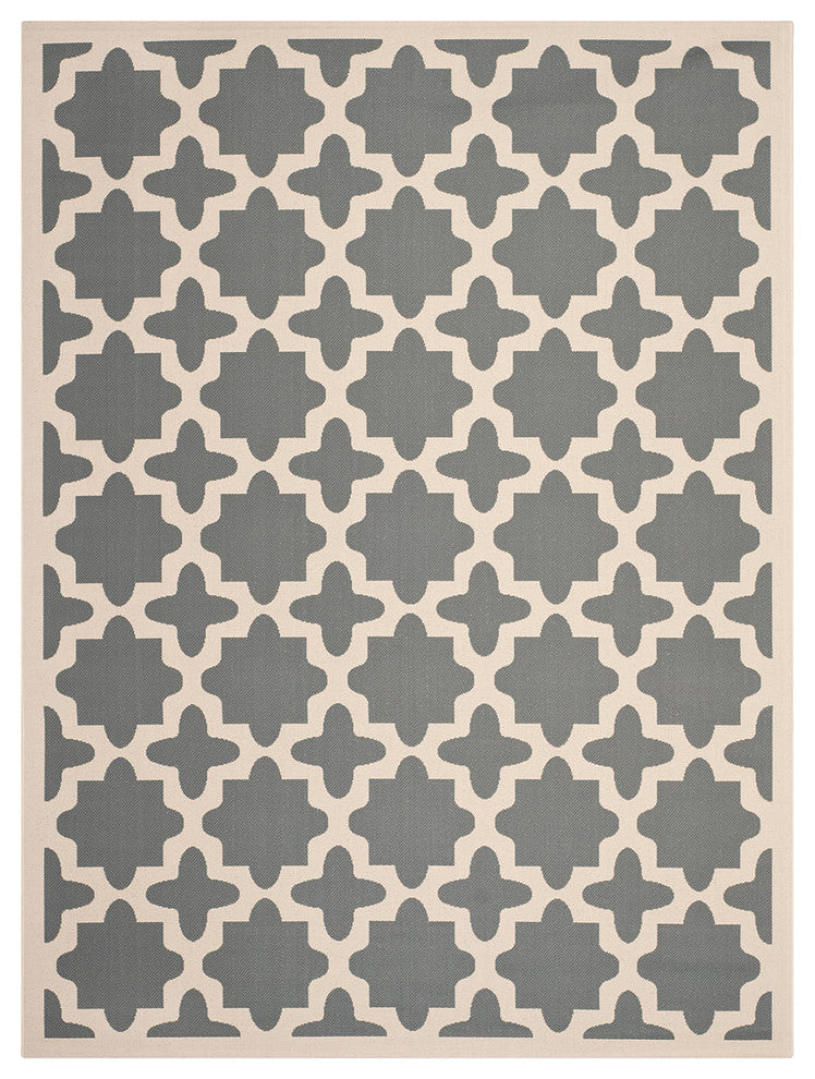 Safavieh Courtyard Cy6913-246 Anthracite, Beige Area Rug, 2'3" X 14'0"