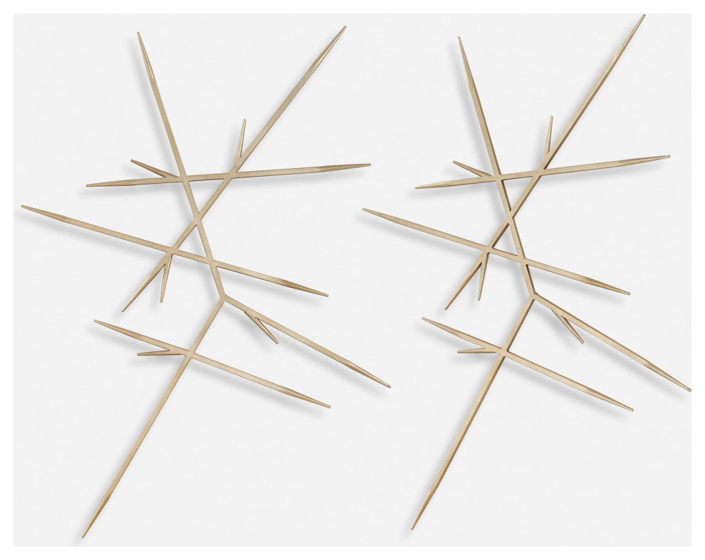 Uttermost - 04371 - Wall Decor, S/2 - Fireworks - Clean Silver Leaf