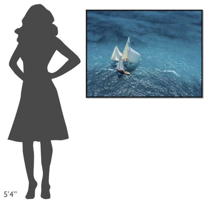 "Croisement Bleu" Framed Canvas Giclee by Marc Pelissier, 41x31"