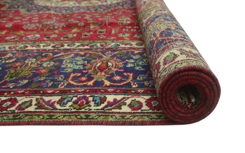 Fine Vintage Distressed Johana Red Rug