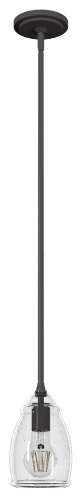 Hunter 5" Dunshire Noble Bronze, Seeded Glass 1 Light Dome Pendant Ceiling