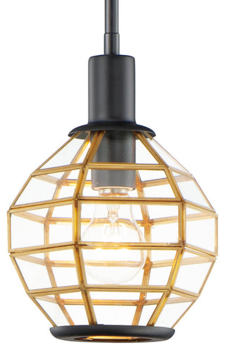 Maxim Lighting Heirloom 1-Light Mini Pendant, Black/Burnished Brass
