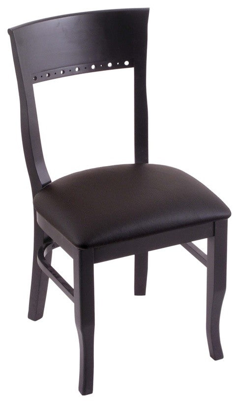 Holland Bar Stool, 3160 18 Chair, Black Finish, Allante Espresso Seat