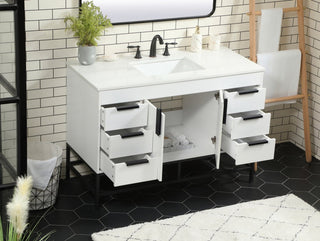Home Living 22" Modern White-Light Bathroom Vanity