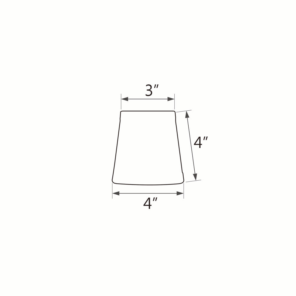 32712-2 Small Hardback Empire Chandelier Clip On Lamp Shade Off White 3"x4"x4"