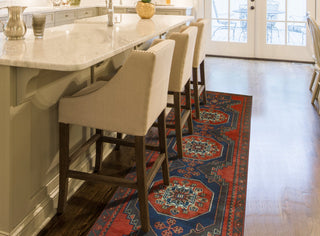 Fine Vintage Distressed Chatham Blue/Charcoal Runner, 3'1 x 9'6