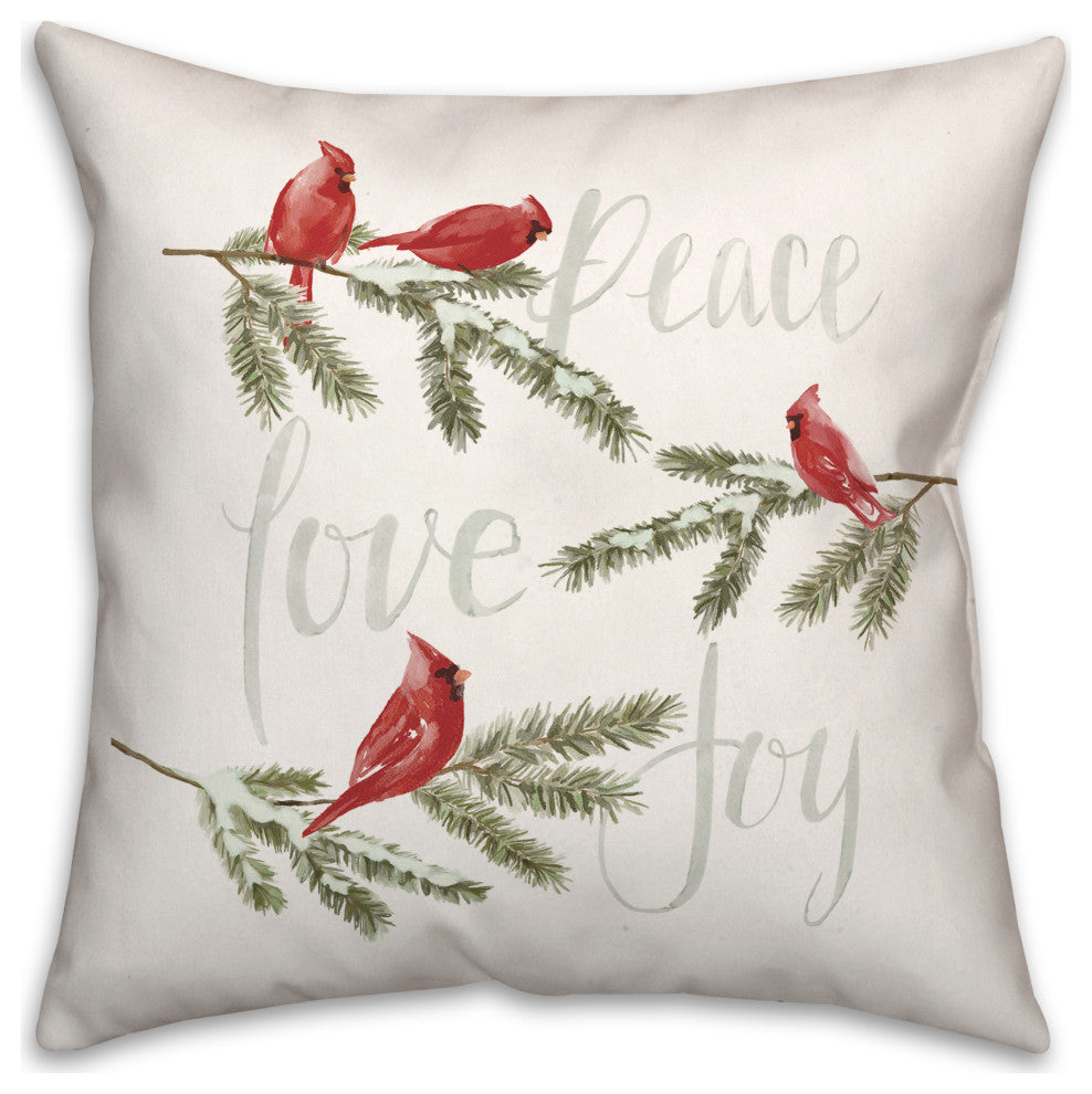 Peace Love Joy 2 18x18 Spun Poly Pillow