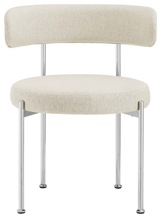 Albie Fabric Dining Chairs - Set of 2 - Beige Silver