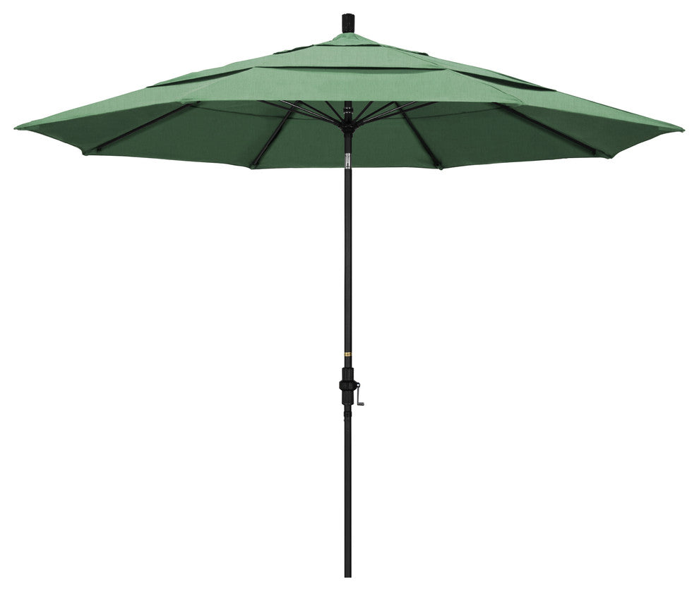 11'' Matted Black Collar Tilt Crank Aluminum Umbrella, Spa Pacifica