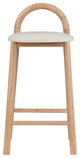 Meridian Furniture Calvin Vegan Leather Stool, Cream, Natural Finish