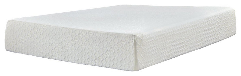 Benzara BM227229 Upholstered California King Mattress Memory Foam Layer, White