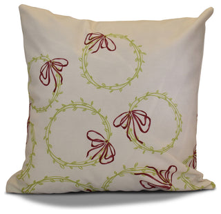 Simple Wreath Pillow, Green, 26"x26"