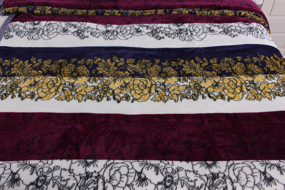 Carnation Stripes Reversible Fleece Blanket, Multicolor